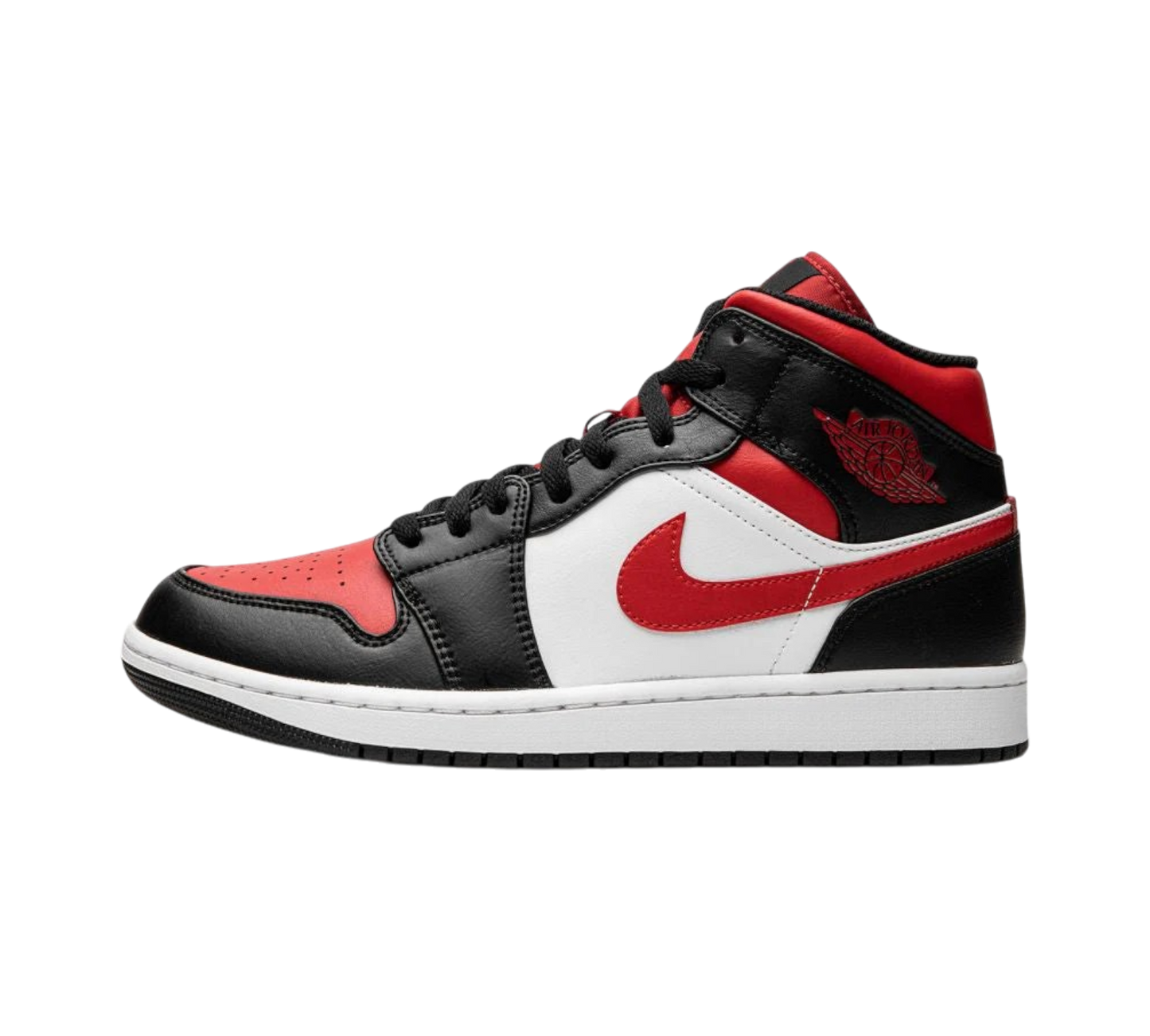 JORDAN 1 MID WHITE BLACK RED