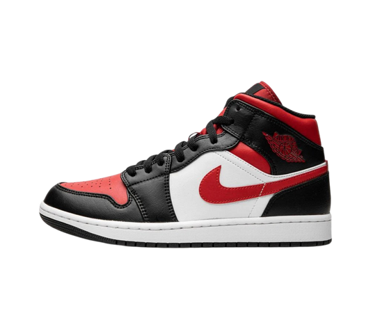 JORDAN 1 MID WHITE BLACK RED