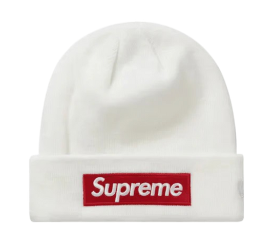 SUPREME NEW ERA BOX LOGO BEANIE WHITE