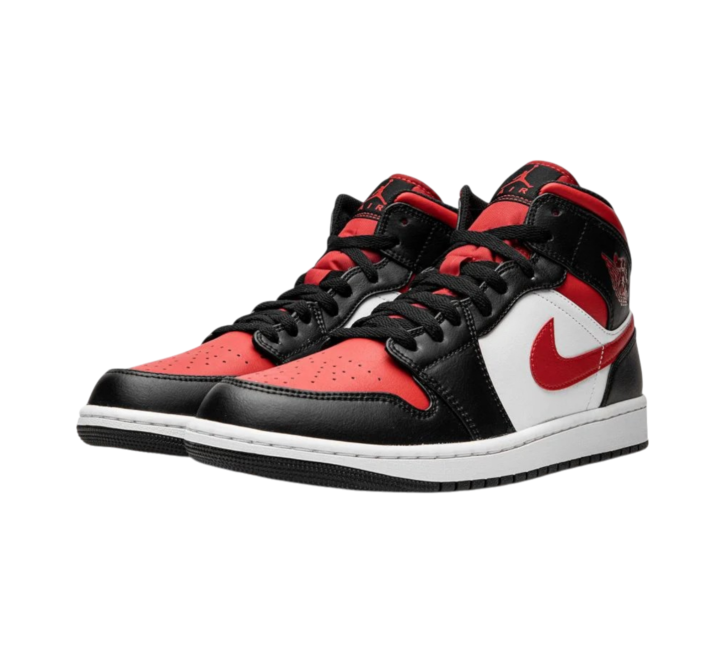 JORDAN 1 MID WHITE BLACK RED