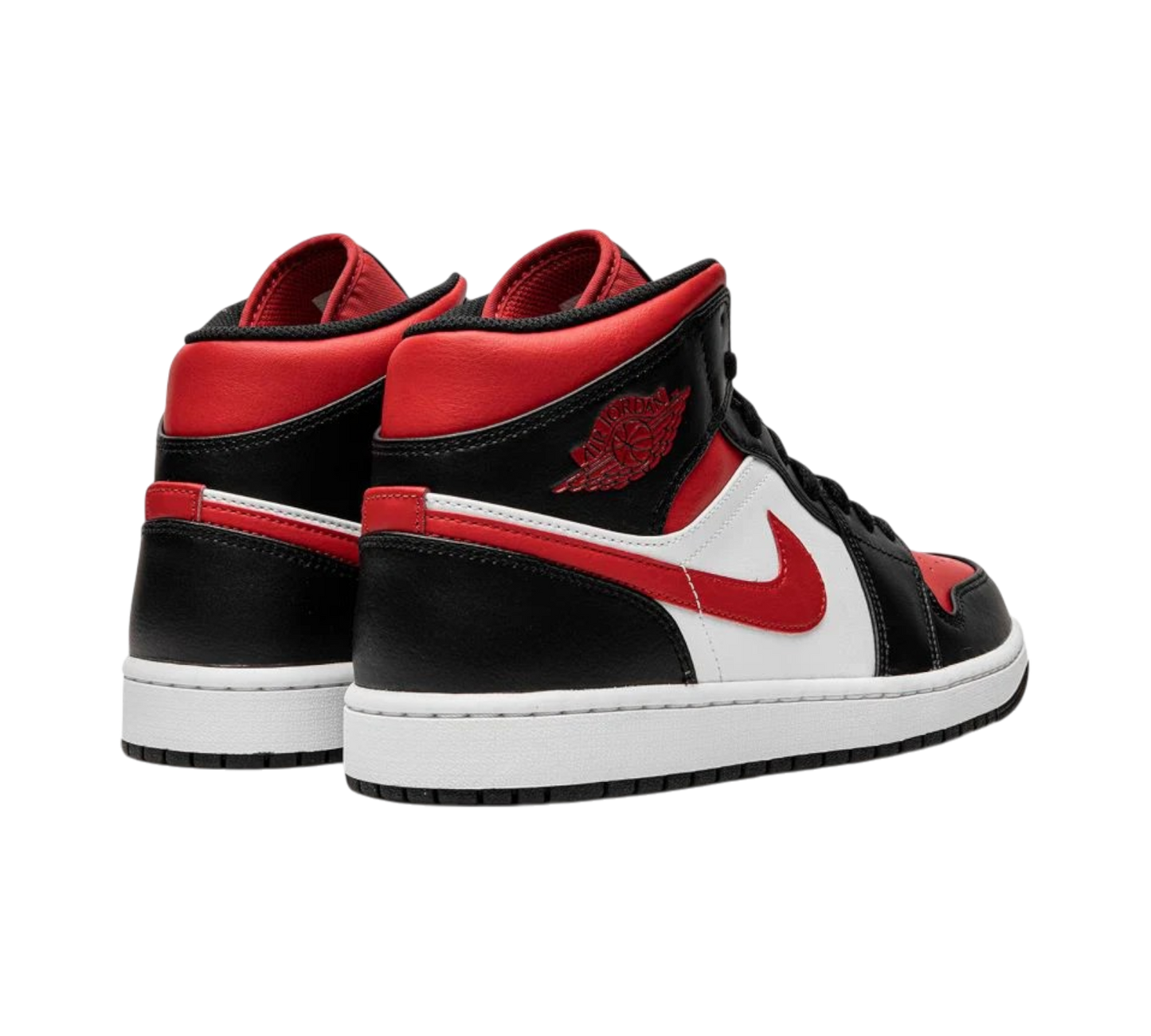 JORDAN 1 MID WHITE BLACK RED